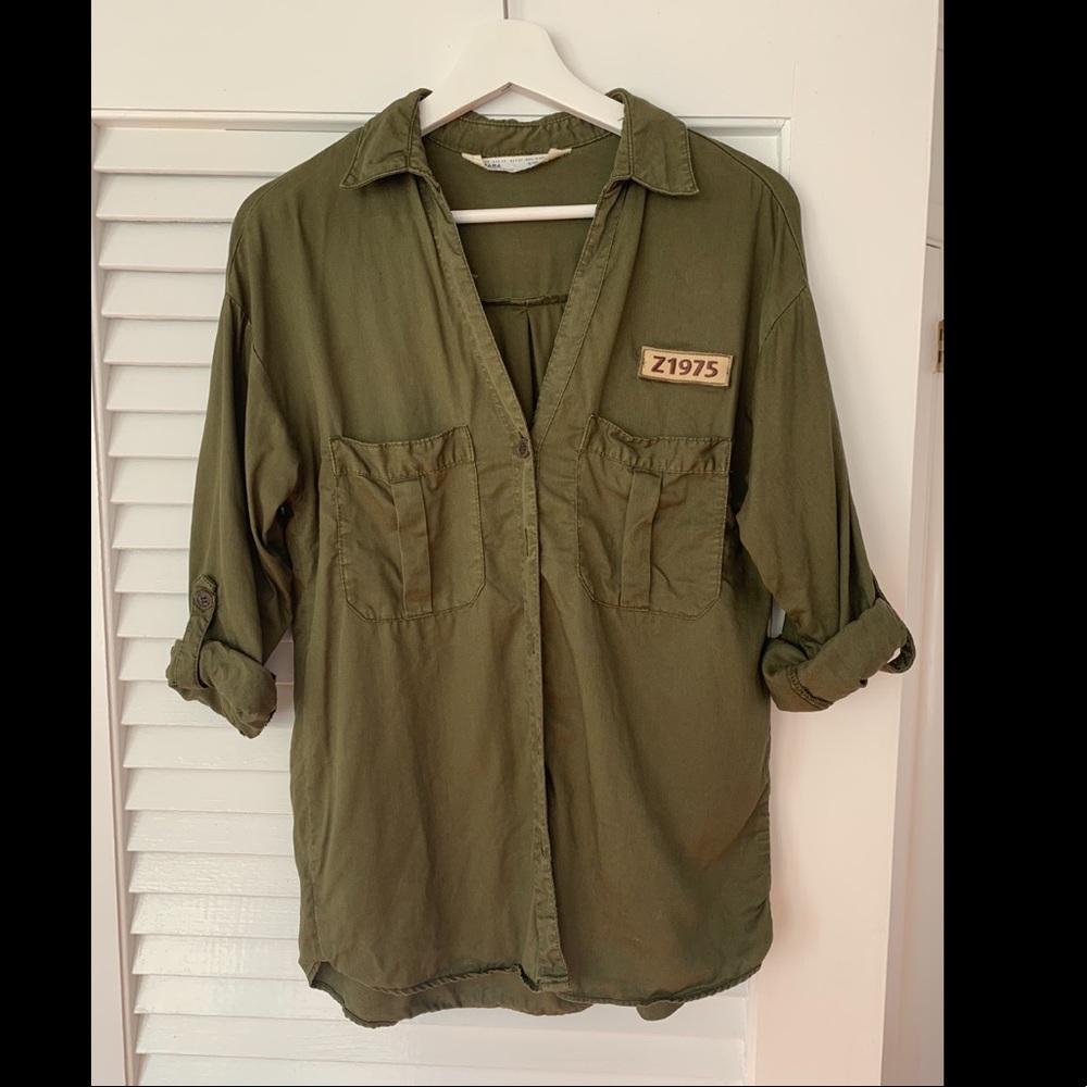 Zara Army green shirt in size XS